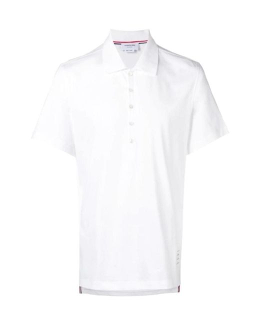 Thom Browne White Rwb Stripe Polo Shirt for men