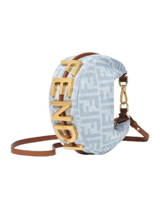 Fendi Blue Mini Graphy Ff Tote Bag
