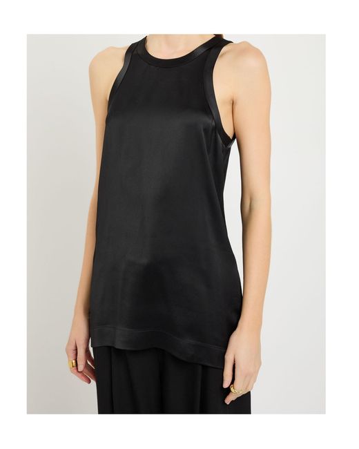 Totême Black Satin Tank Top