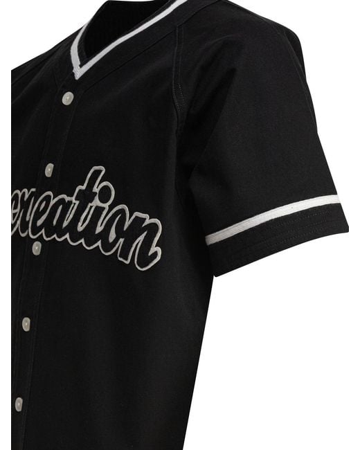 Bode Black Recreation Baseball Shirt for men