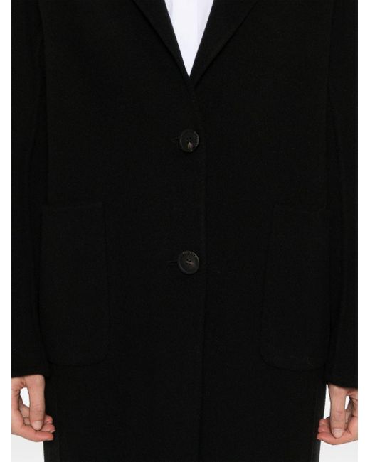 Peserico Black Single-Button Mid-Length Coat