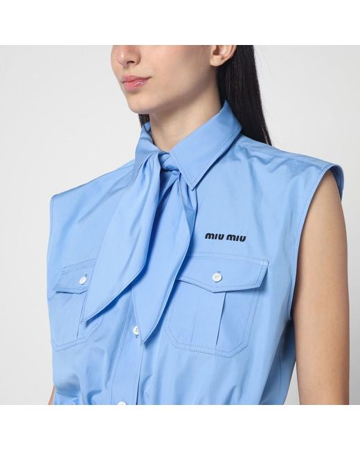 Miu Miu Blue Poplin Shirt