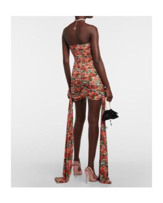 Magda Butrym White Floral Ruched Minidress