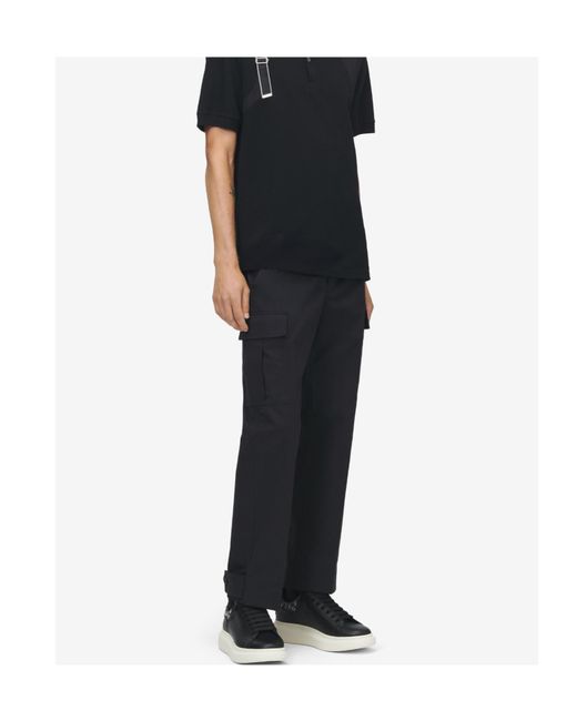 McQueen Black Straight-Leg Cargo Pants for men