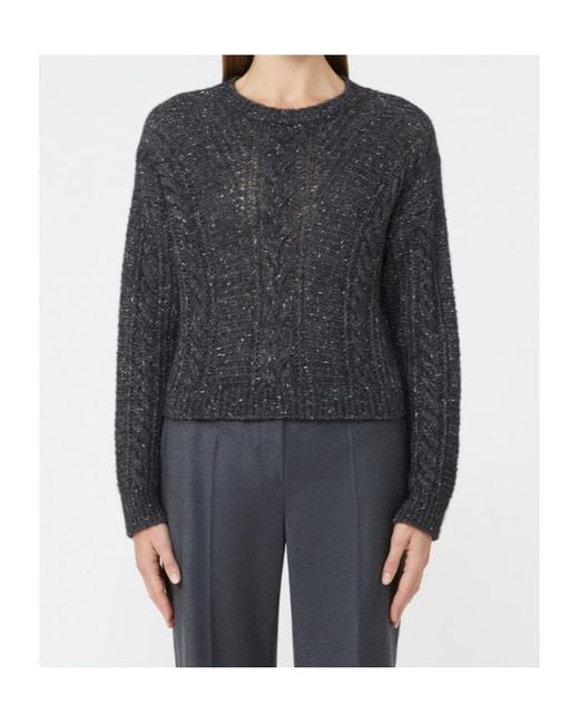 Max Mara Gray Studio Crasso Crewneck Ribbed Jumper