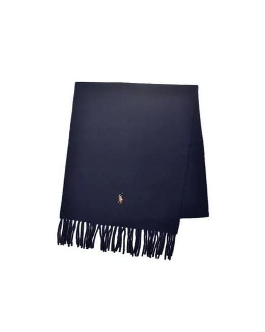 Polo Ralph Lauren Blue Fringed Scarf