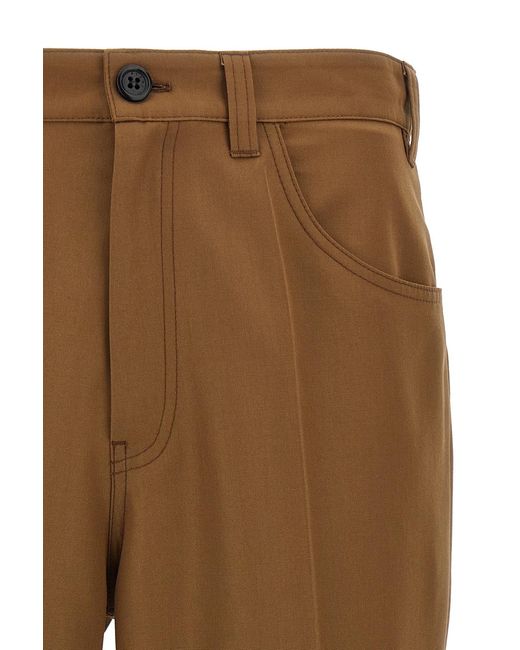 Marni Brown Five-Pocket Straight-Leg Pants for men