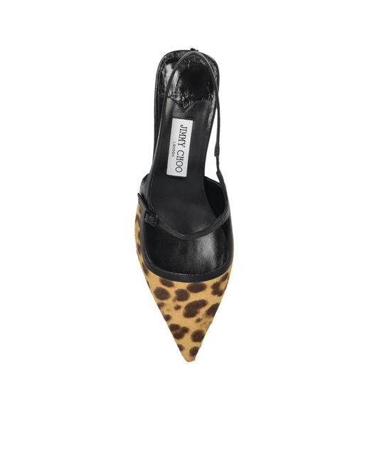 Jimmy Choo Black Leopard Printed Pointed Toe Pumps