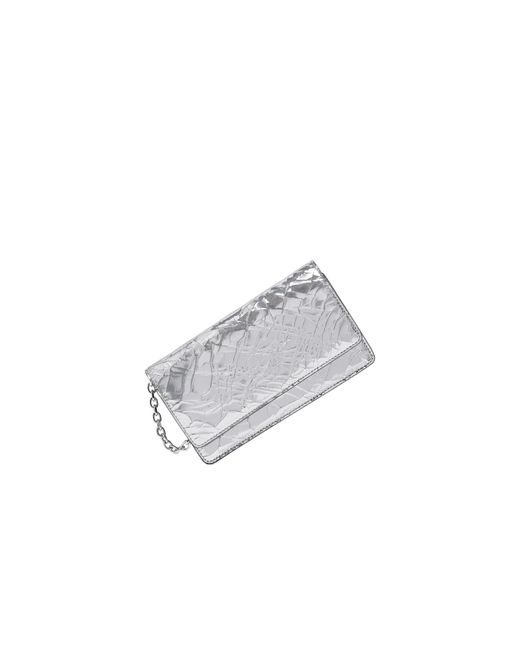Maison Margiela White Textured Foldover Chain Wallet