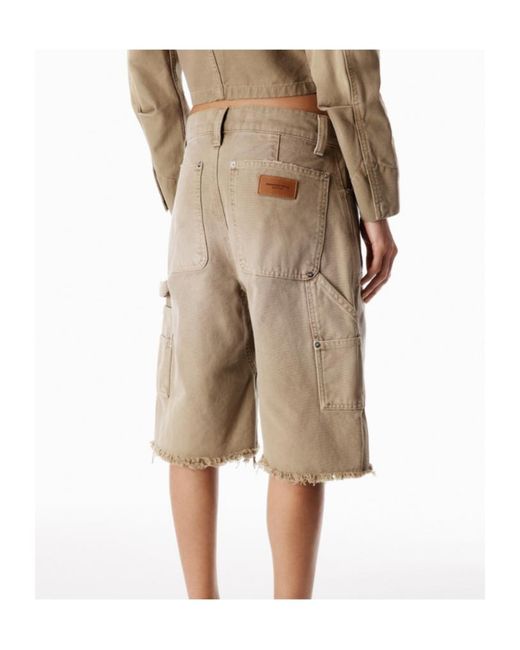 Alexander Wang Natural Distressed Shorts