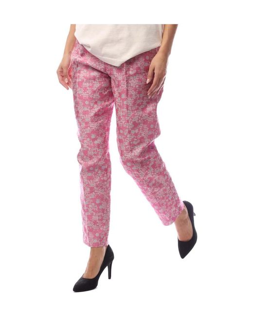 Emporio Armani Pink Floralprint Cigarette Trousers