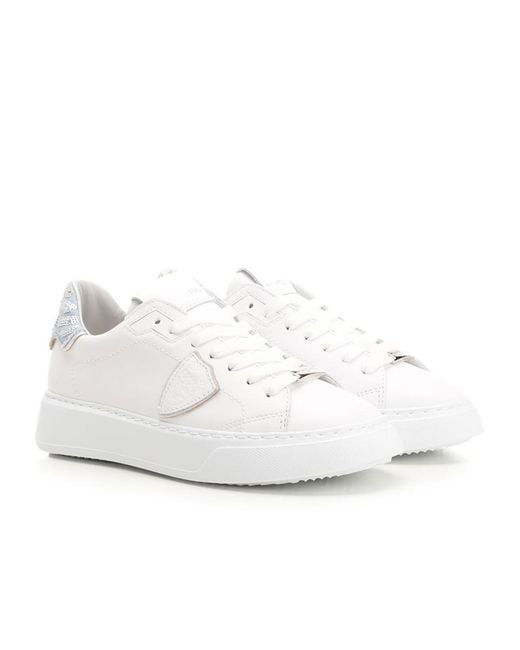 Philippe Model White Temple Low-Top Sneakers