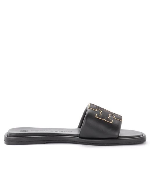 Tory Burch White Double T Sport Slides