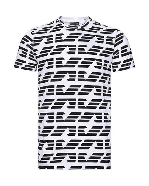 Emporio Armani White Logo Printed T-Shirt for men