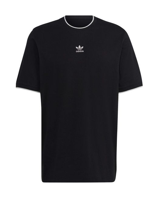 Adidas Black Originals Rekive Logo Embroidered T-Shirt for men