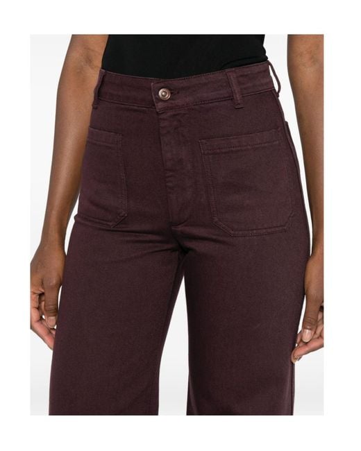 Victoria Beckham Purple Alina Straight-Leg Jeans