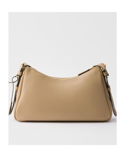 Prada Natural Aimée Medium Leather Shoulder Bag