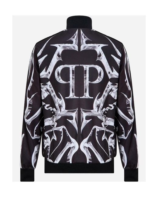 Philipp Plein Black Long-Sleeved Casual Jacket for men