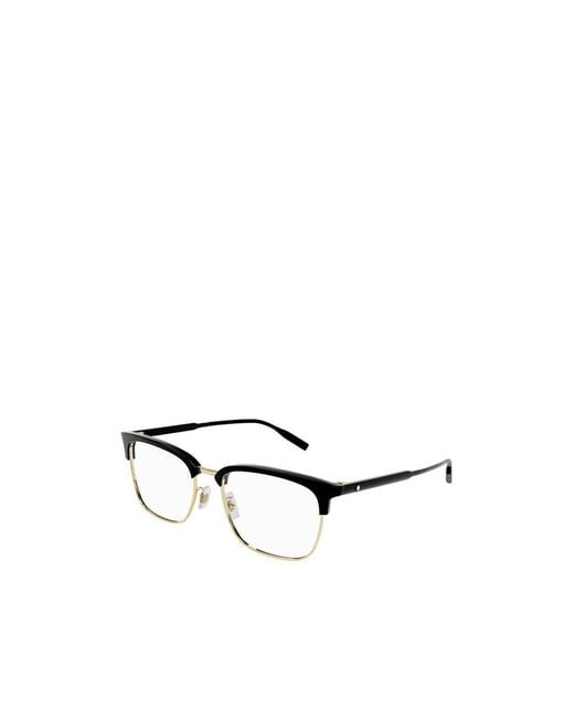 Montblanc White Eyewear Square Frame Glasses for men