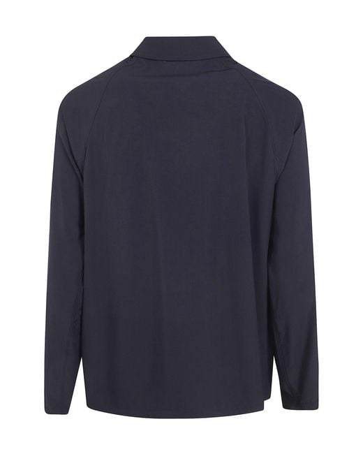 Emporio Armani Blue Logo-Print Lightweight Jacket for men