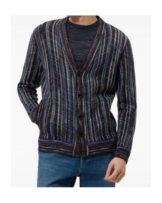 Missoni Black Zigzag-Knit Button-Up Cardigan for men