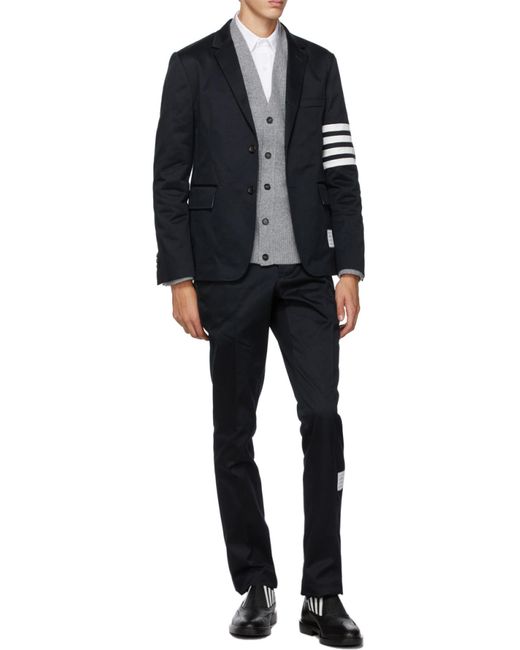 Thom Browne Blue 4-Bar Stripe Single-Breasted Blazer for men