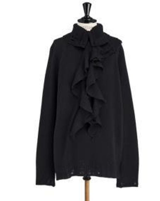 Dior Black Ruffled Turtleneck Sweater