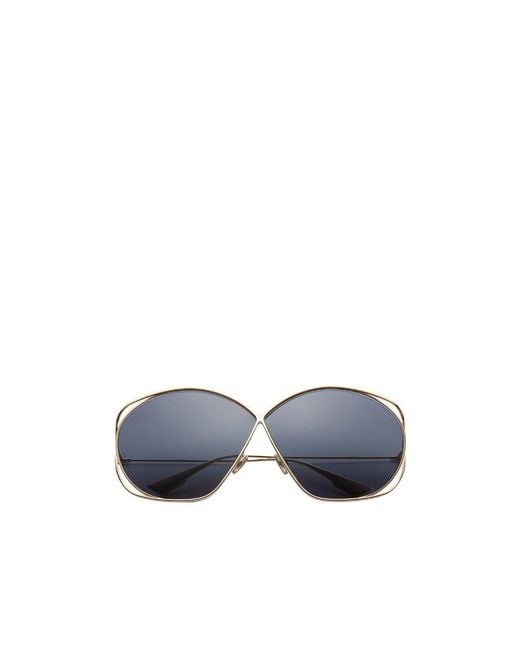 Dior Blue Oversized Round Sunglasses