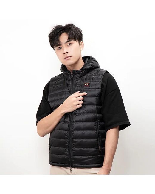 Paul & Shark Black Ultralight Quilted Gilet for men