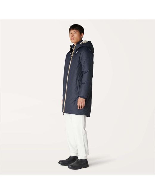 K-Way Blue Le Vrai 3.0 Eiffel Orsetto Hooded Raincoat for men
