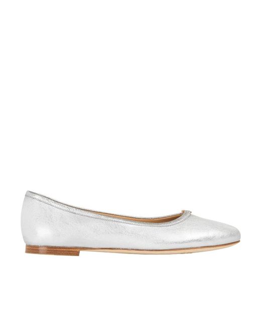 Chloé White Chloé Marcie Round-Toe Ballet Flats
