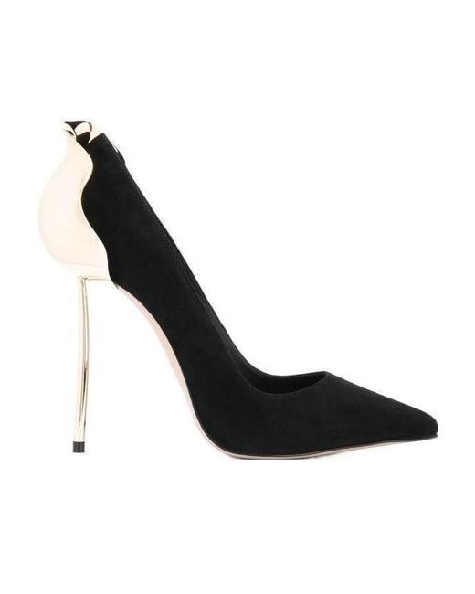 Le Silla Black Petalo Pointed Toe Pumps