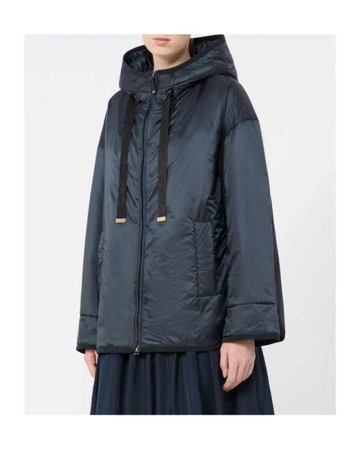 Max Mara Blue The Cube Mtccleo Hooded Coat