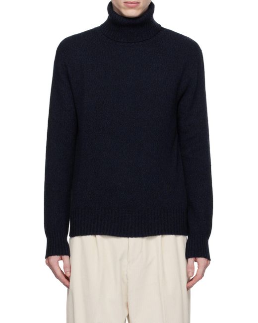 AMI Blue Ami De Coeur Roll Neck Knitted Jumper for men
