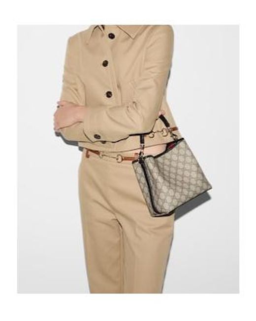 Gucci Natural Gg Emblem Small Bucket Bag