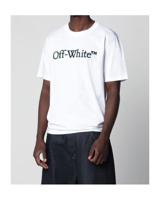 Off-White c/o Virgil Abloh White Logo Printed Crewneck T-Shirt for men