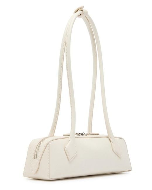 Alaïa White Le Teckel Small Grained Leather Shoulder Bag