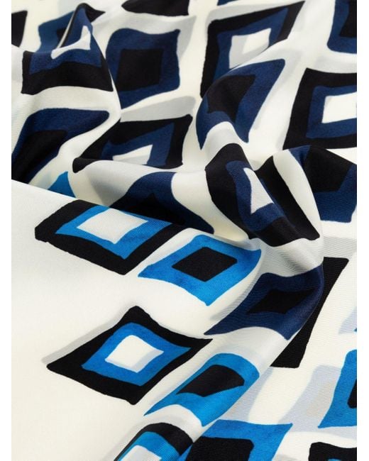 Lanvin Blue Pattern Scarf