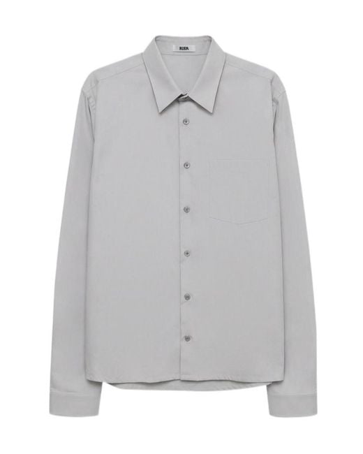Rier Gray Long-Sleeved Shirt for men