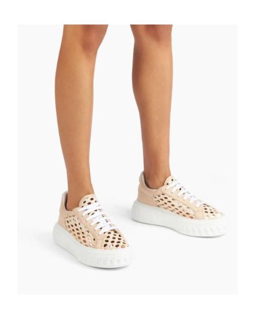 Casadei Natural Versilia Woven Slip-On Sneakers