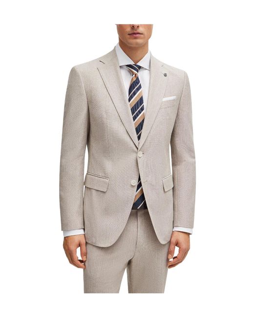 Boss Gray Single-Breasted Blazer for men