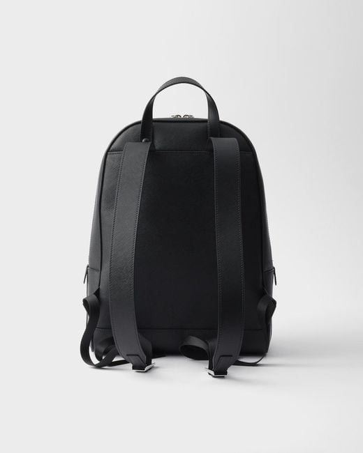 Prada Black Triangle-Logo Zipped Backpack for men