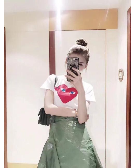 COMME DES GARÇONS PLAY White Comme Des Garçons Play Heart Logo T-Shirt