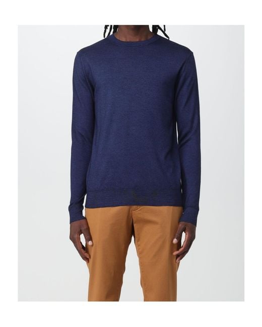 Aspesi Blue Fine Knitted Sweater for men
