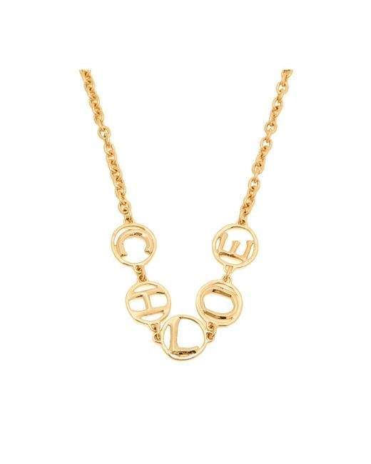 Chloé Metallic Logo Necklace
