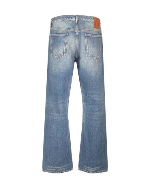 Valentino Blue Logo Patch Straight Leg Jeans for men