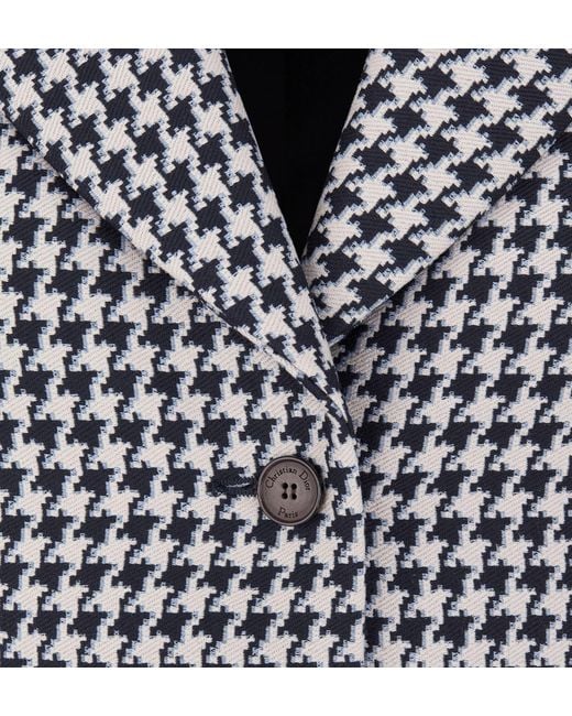 Dior Black Christian Houndstooth Button-Up Jacket