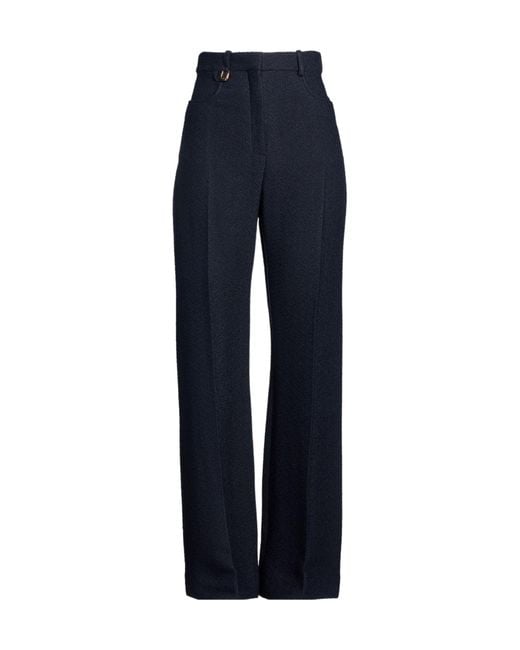 Jacquemus Blue Solid Color Casual Trousers