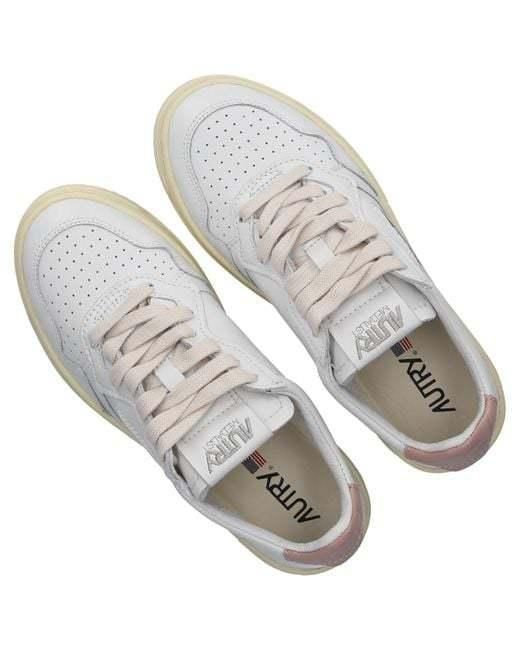 Autry White Low Top Lace-Up Shoes