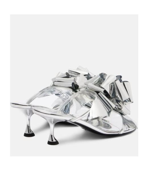 Proenza Schouler White Tee Souvenir Mirrored Leather Mules
